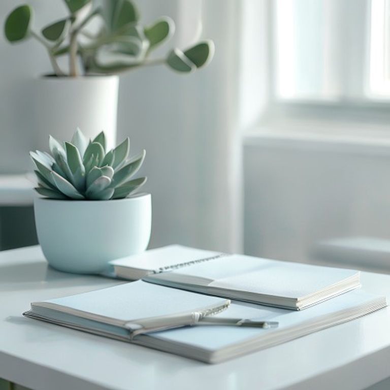 Daglig pauserutine Minimalistisk arbejdsplads med mindfulnessredskaber